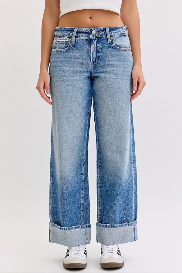 Low Rise Wide Leg With Cuff